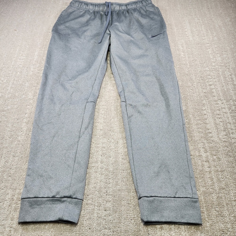 Nike Joggers Men Large Therma Fit Fleece Sweatpants Gray Tapered Athleisure KO